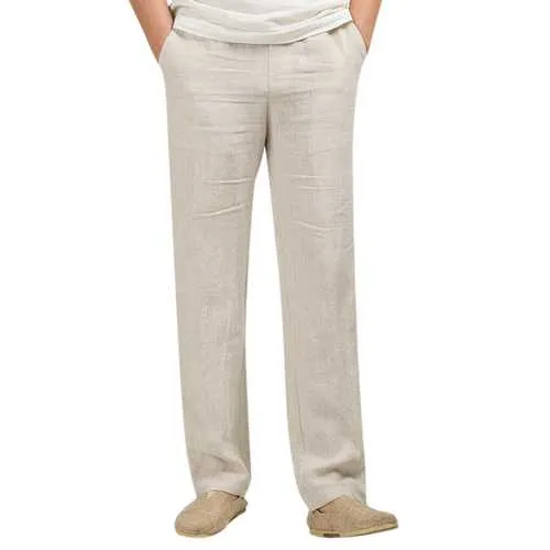 Chinese Style Men's Linen Cotton Casual Pants