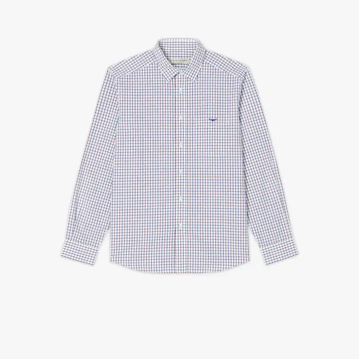 Collins Shirt - Check - Navy/Burgundy/White