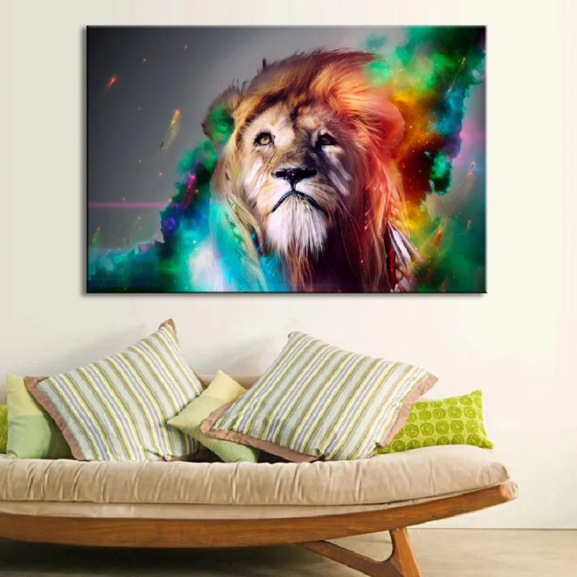 Colorful Abstract Lion