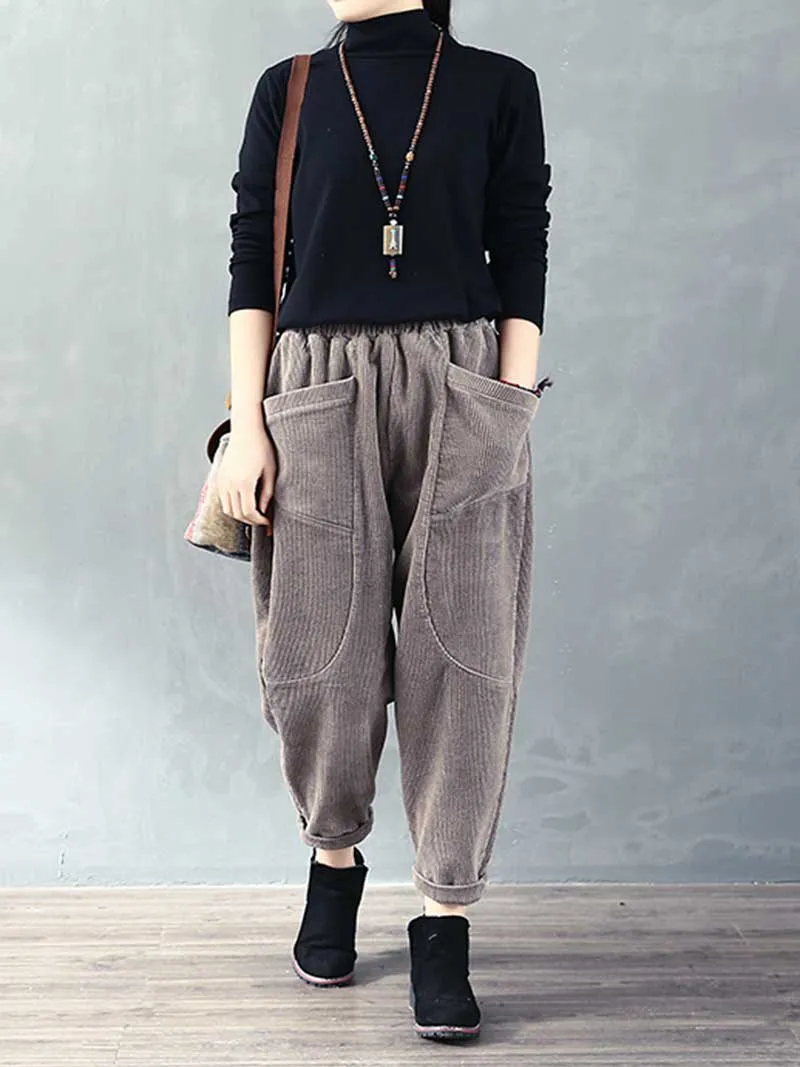 Colorful Choice Elastic Waist Retro Pant