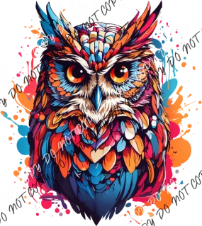 Colorful Owl DTF Transfer