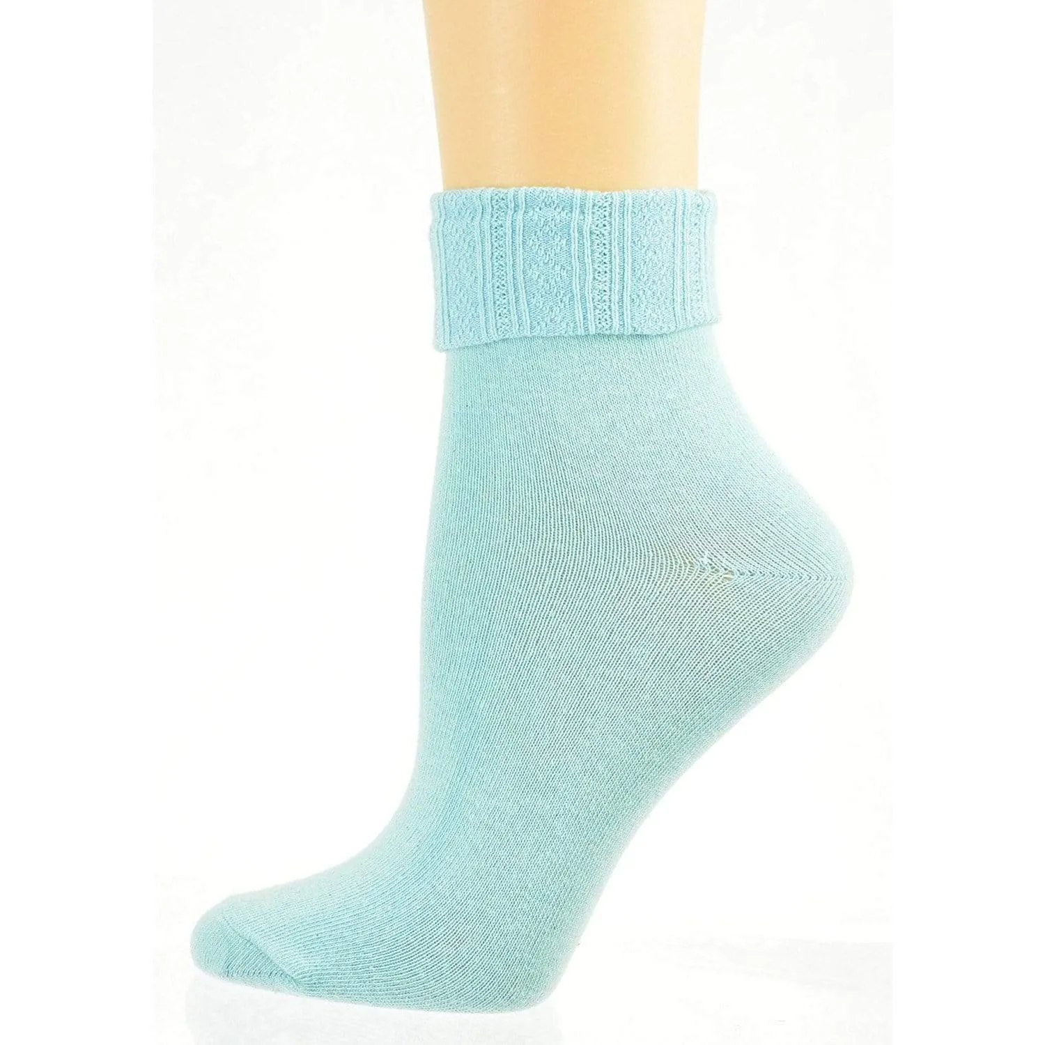 Colorful Socks - Sierra Socks Women Triple Cuff Crew Cotton Colorful Socks 6 Pair Pack