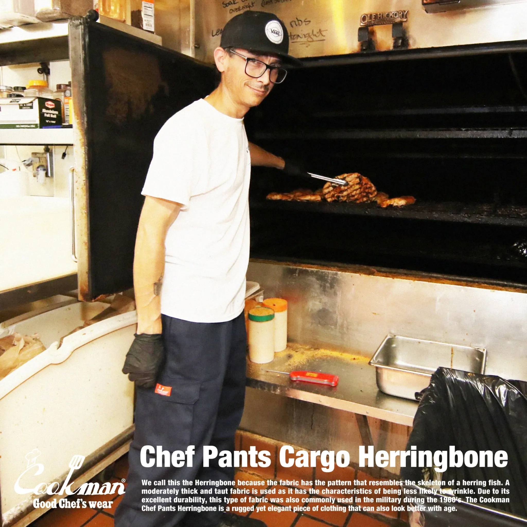 Cookman Chef Pants Cargo - Herringbone : Navy