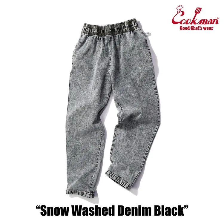 Cookman Chef Pants - Snow Washed Denim : Black