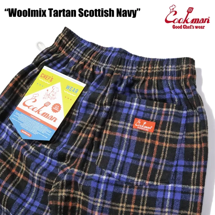 Cookman Chef Pants - Woolmix Tartan : Scottish Navy