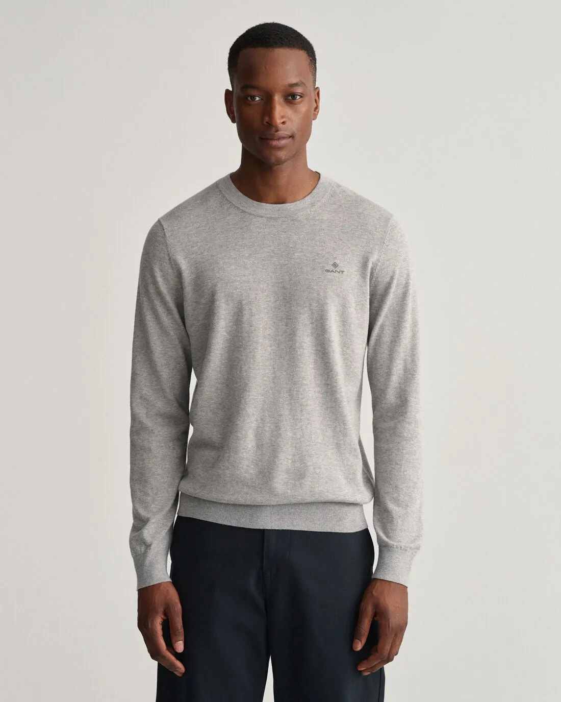 Cotton Cashmere Crew - Grey Melange