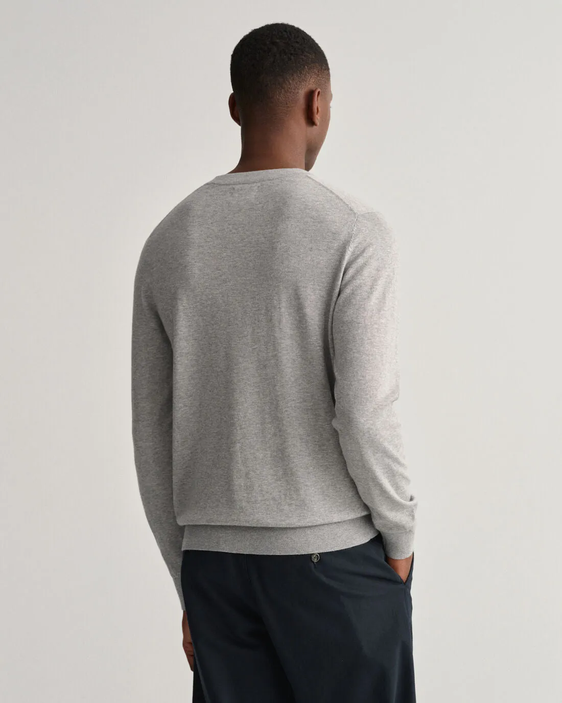 Cotton Cashmere Crew - Grey Melange