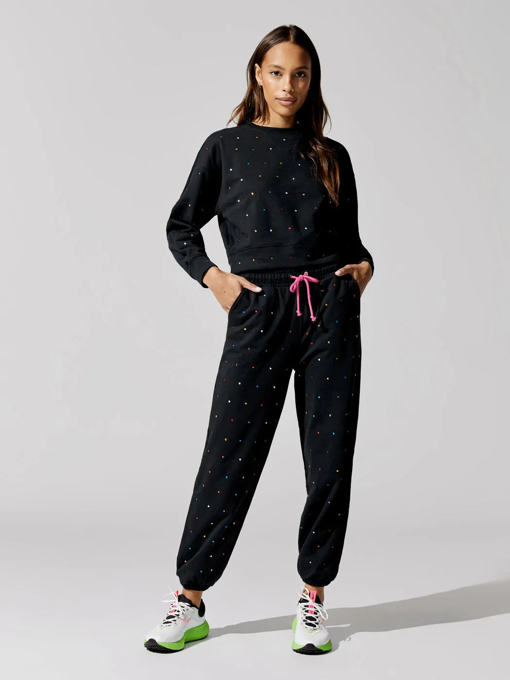 Cotton Gem Sweatpant - Black Gemstone