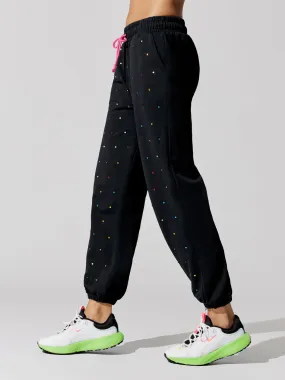 Cotton Gem Sweatpant - Black Gemstone