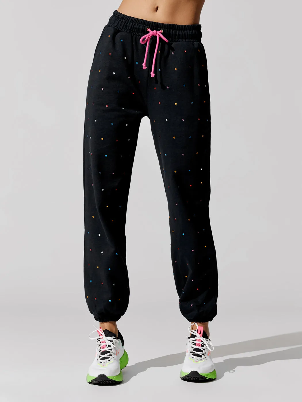 Cotton Gem Sweatpant - Black Gemstone