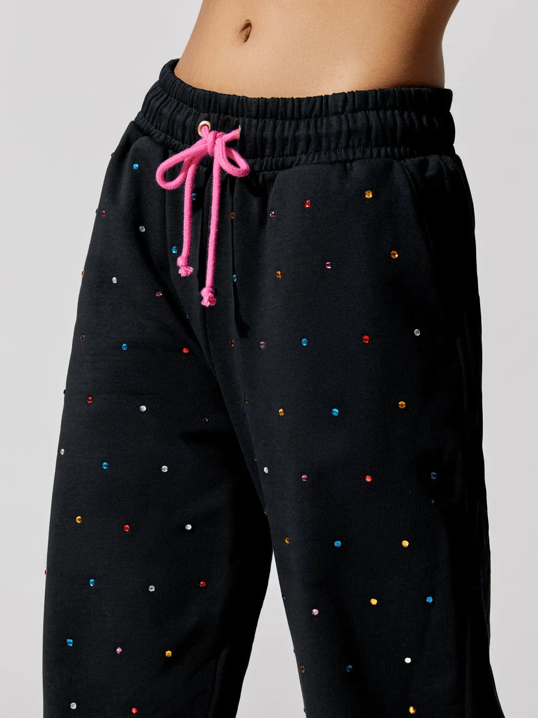 Cotton Gem Sweatpant - Black Gemstone