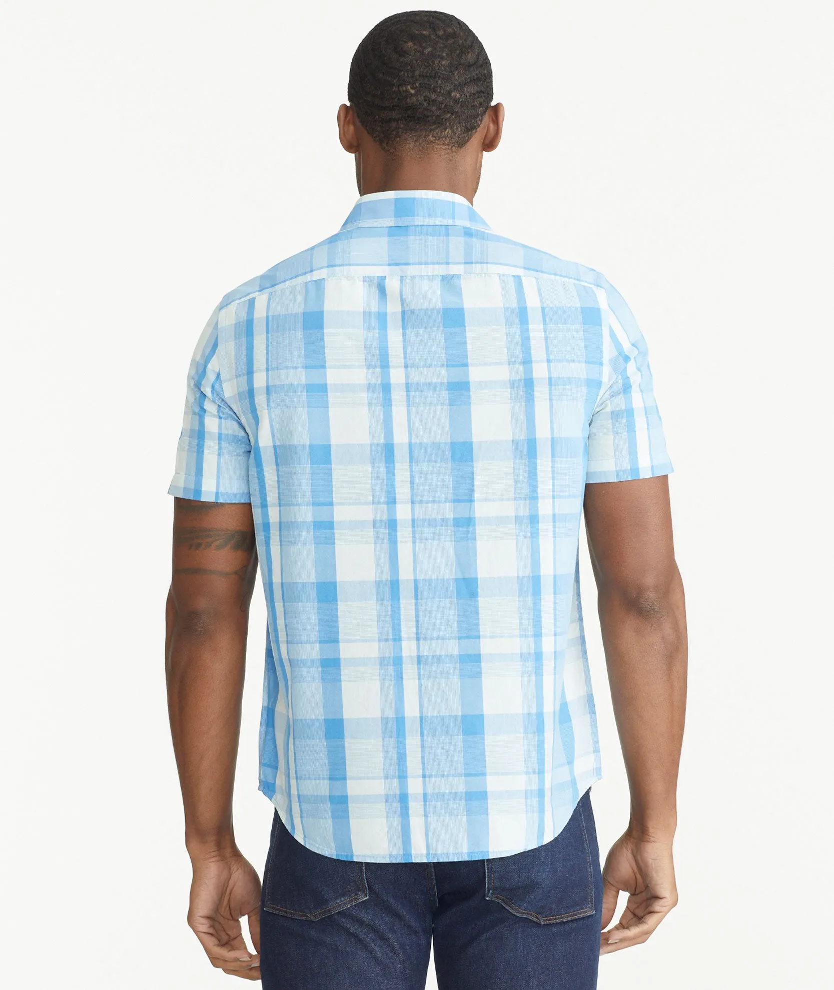 Cotton Short-Sleeve Plaid Shirt - FINAL SALE