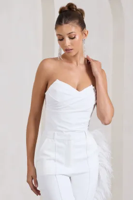 Coupled Up | White Corset Strapless Bodysuit