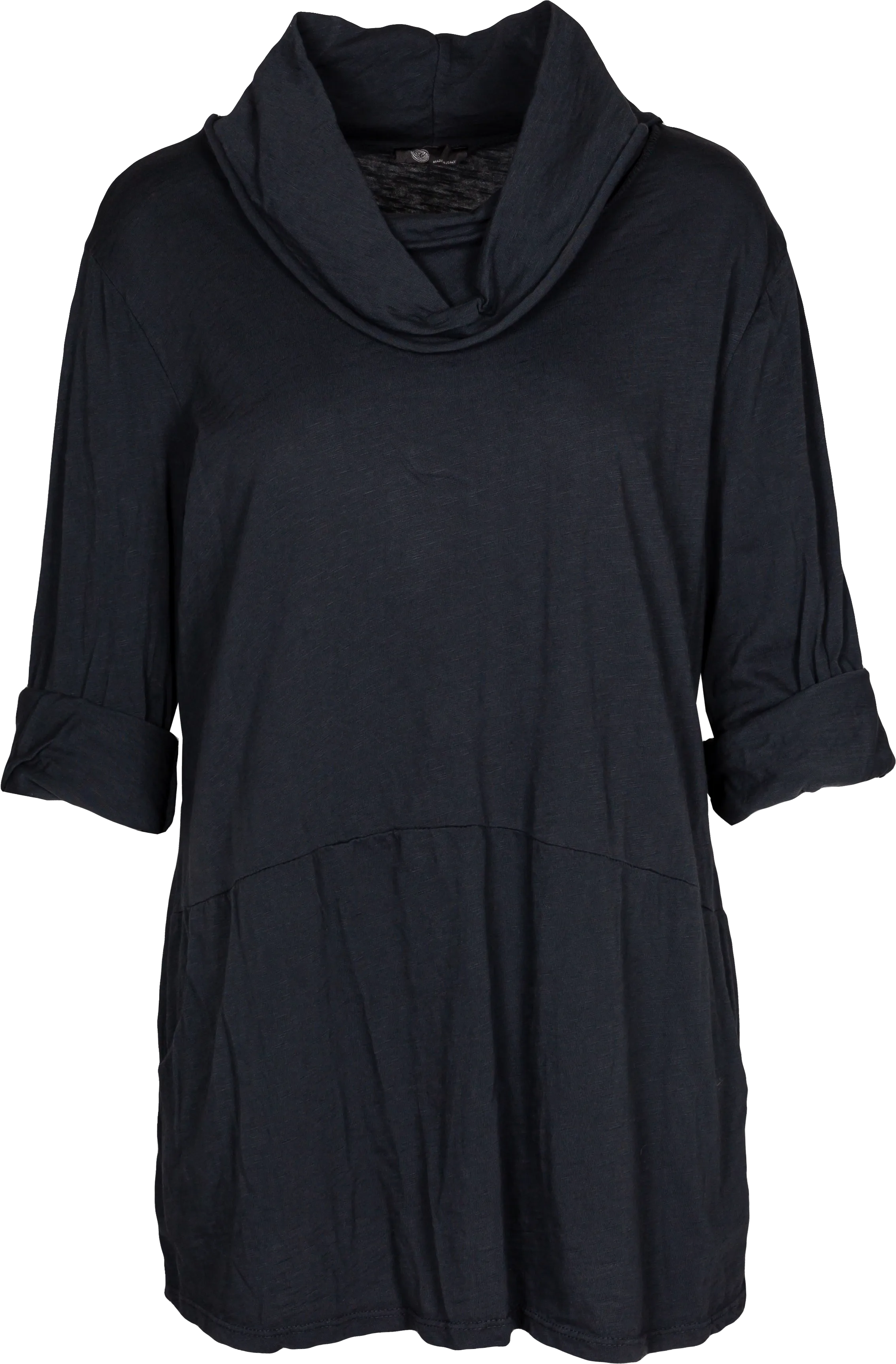 Cowl Neck Sweatshirt Tunic with Seam-Detail