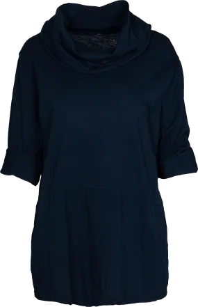 Cowl Neck Sweatshirt Tunic with Seam-Detail