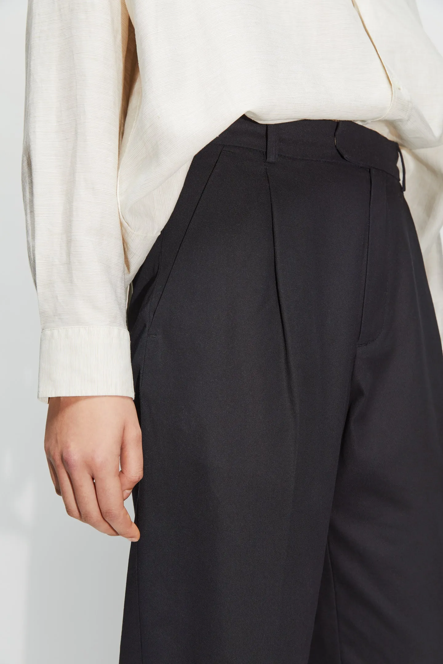 Cropped High Waist Trousers