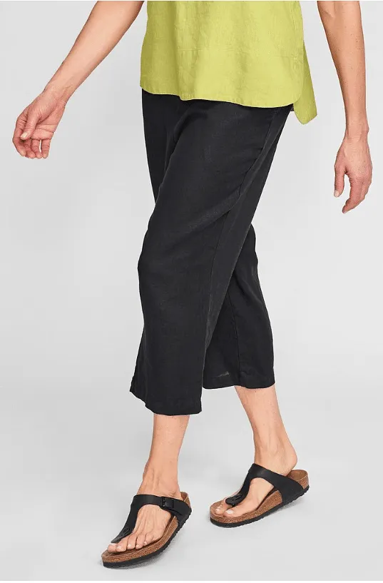 Cropped Linen Black Pant