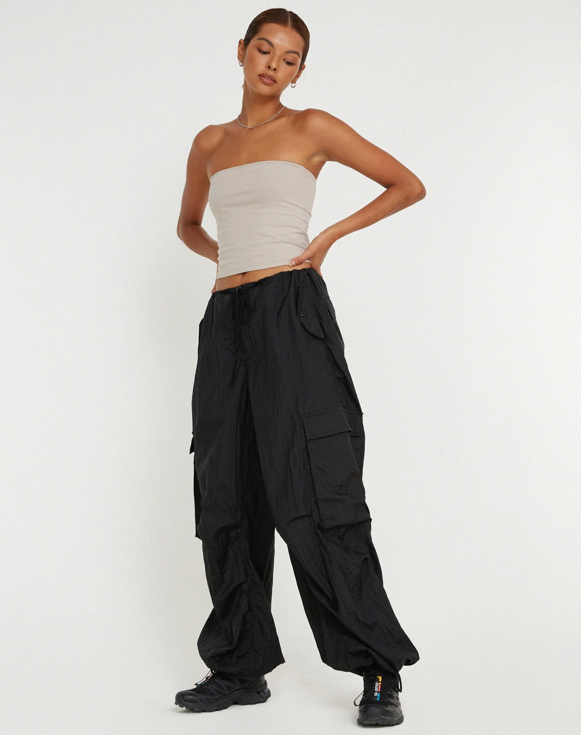 Cuties Wide Leg Cargo Trouser in Black