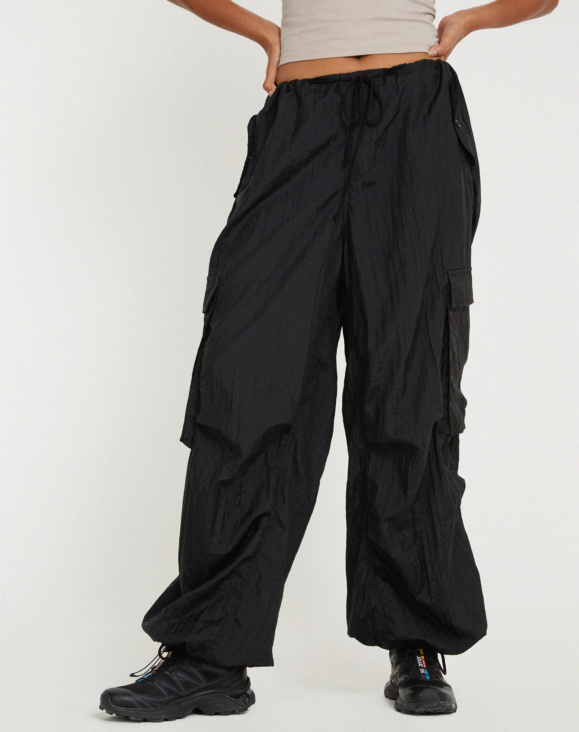 Cuties Wide Leg Cargo Trouser in Black