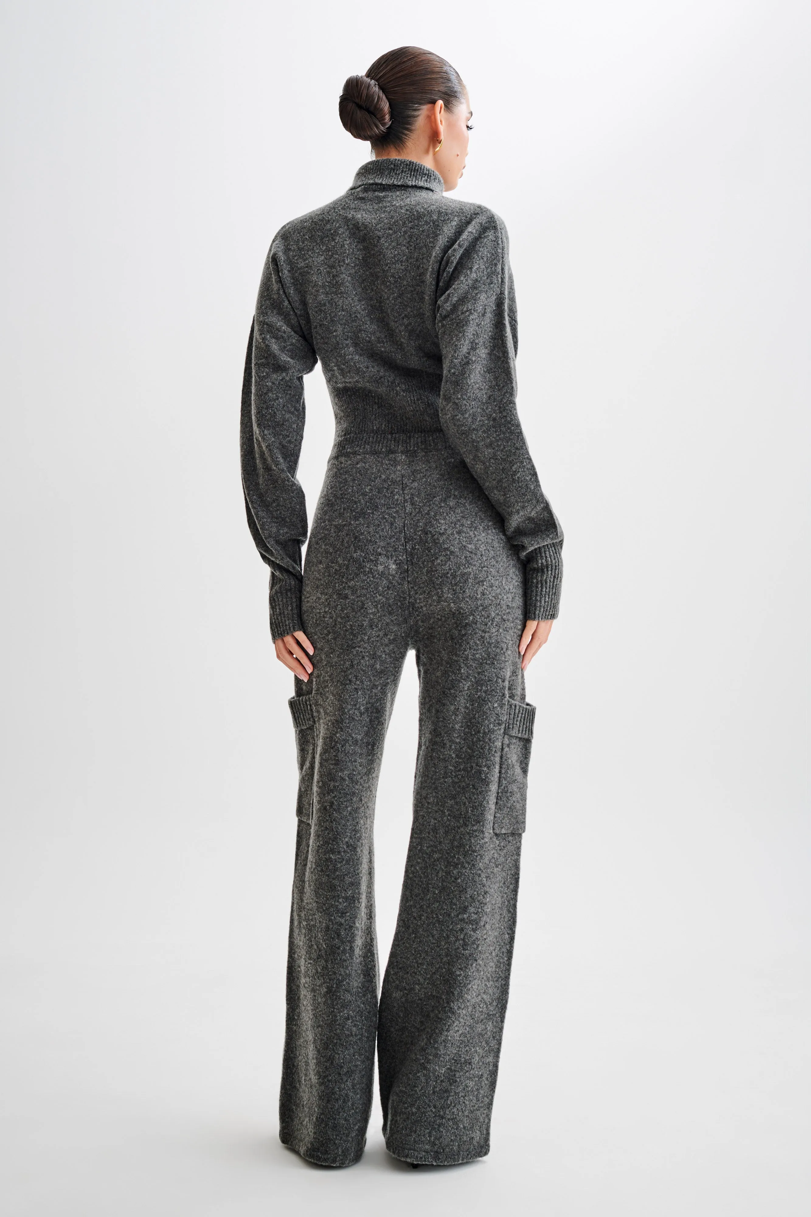 Darius Knit Pants With Pockets - Charcoal Marle