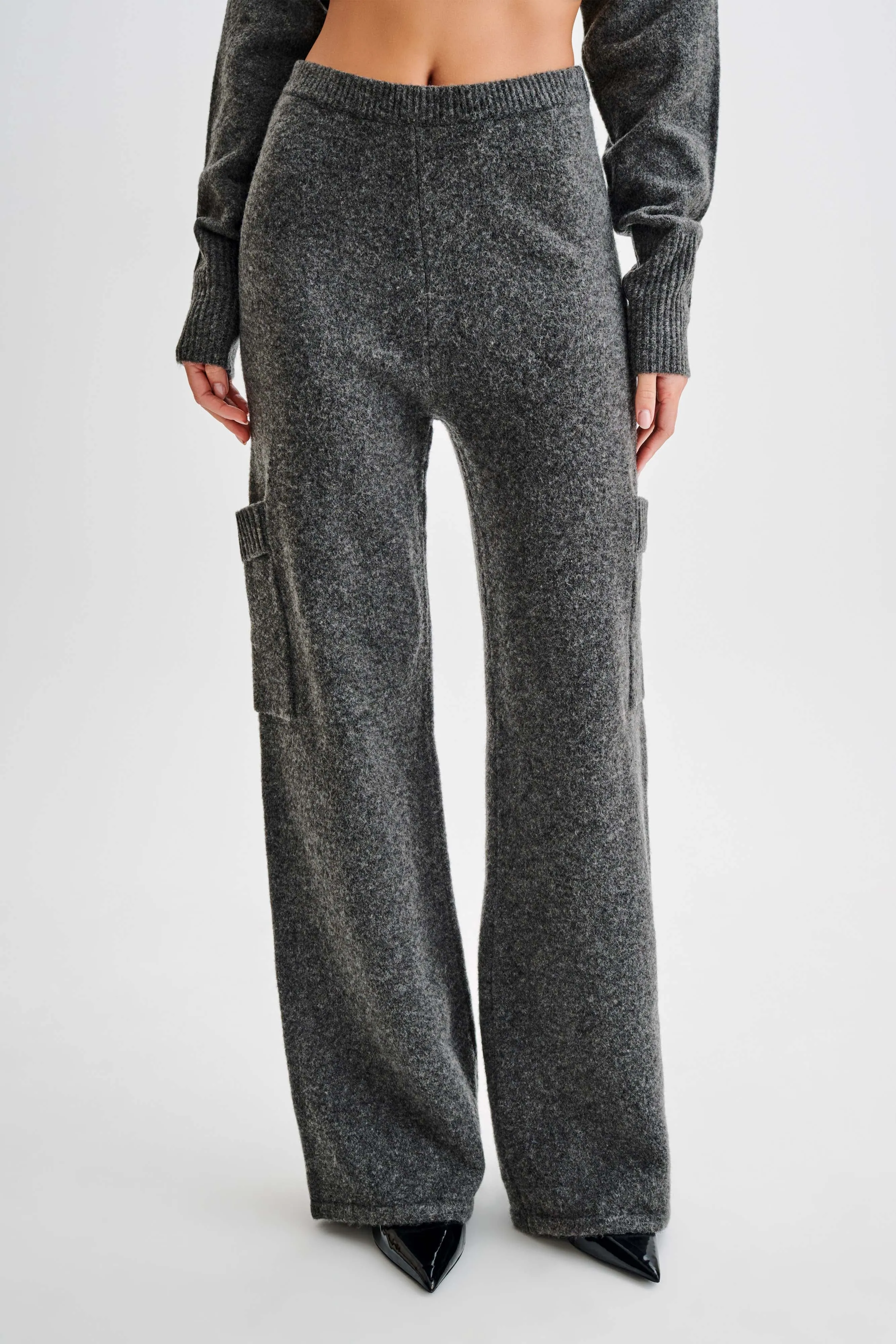 Darius Knit Pants With Pockets - Charcoal Marle