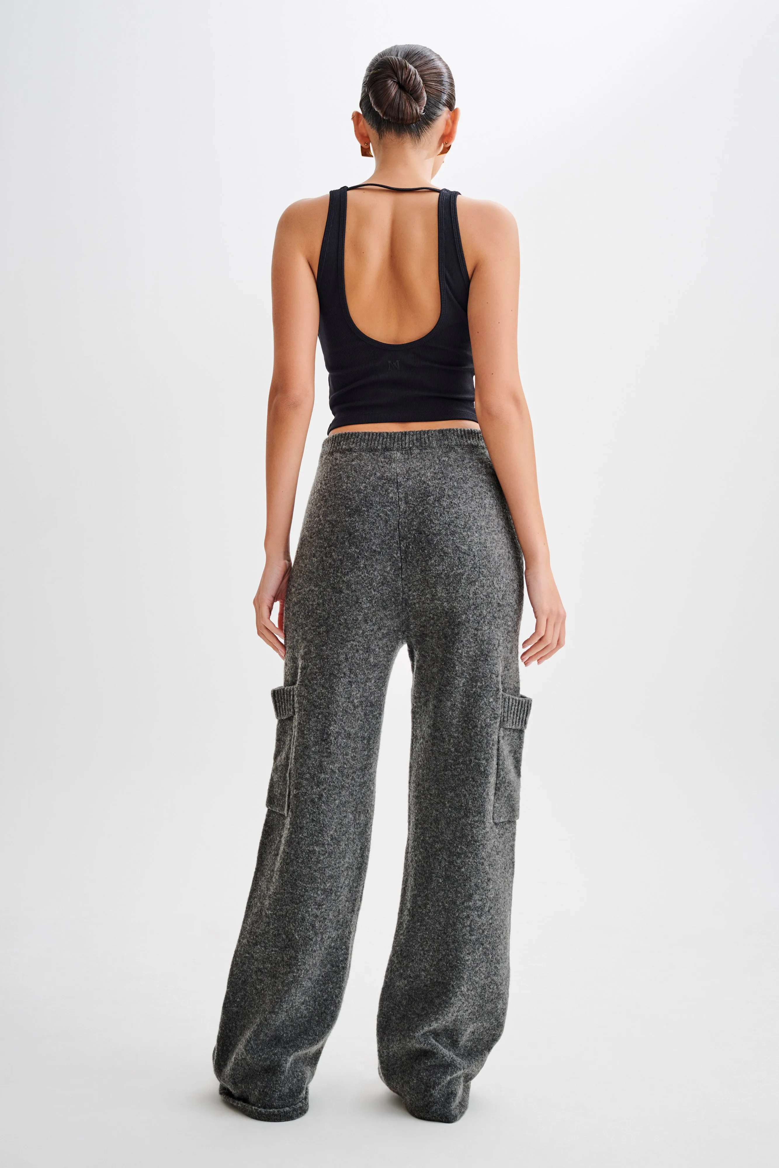 Darius Knit Pants With Pockets - Charcoal Marle