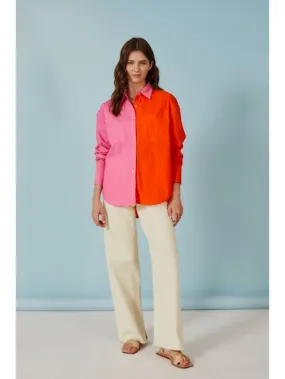 Deluc Astria Bicolor Top - Orange/Pink