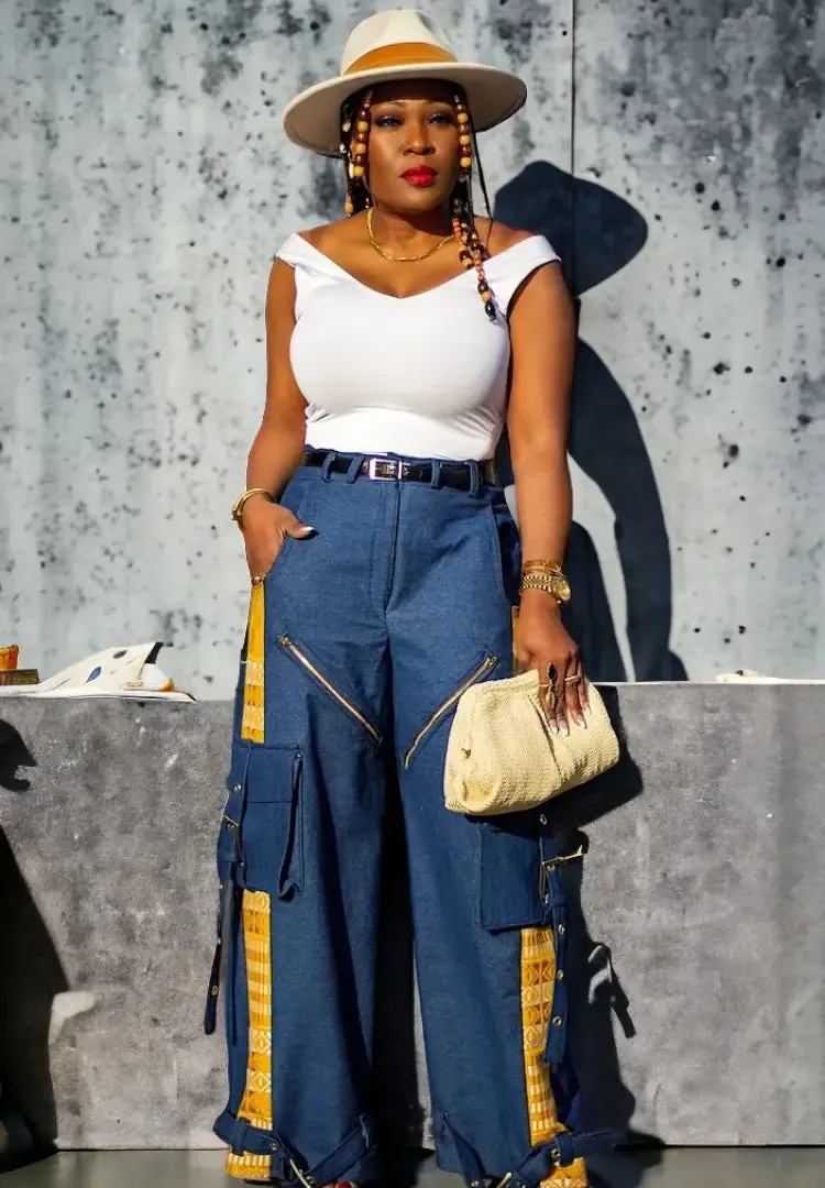 Denim and Kente  | Pants