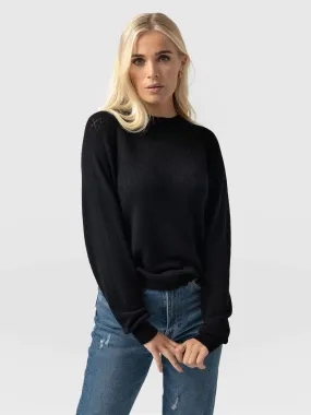 Diamond Knit Jumper - Black