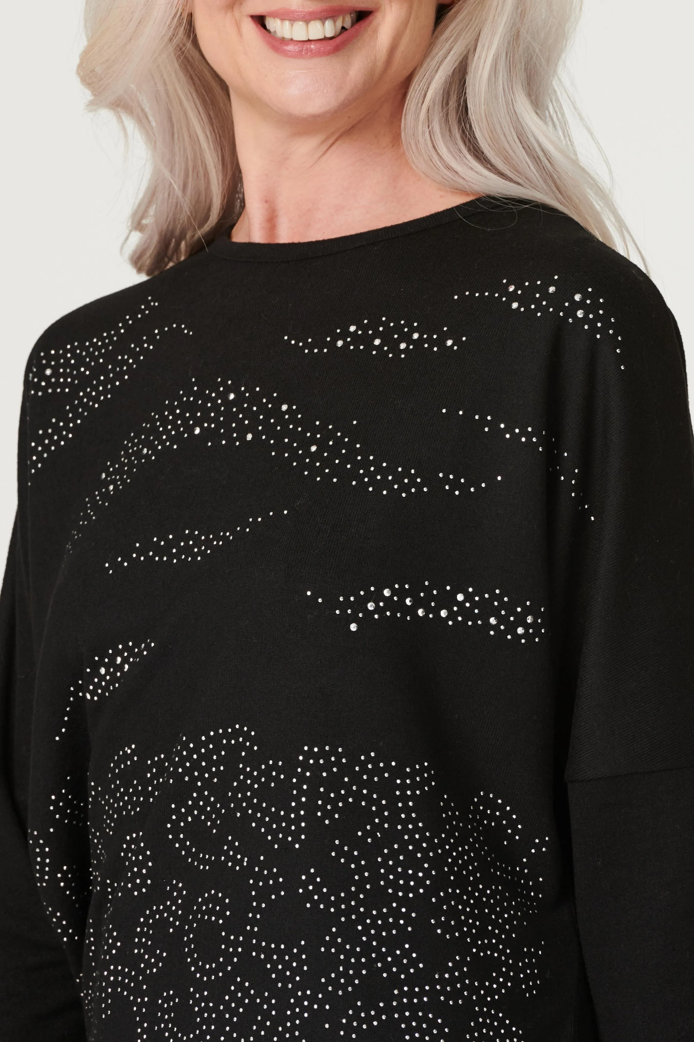 Embellished 3/4 Sleeve Top