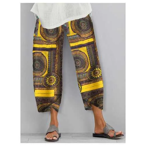 Ethnic Print Casual Pants