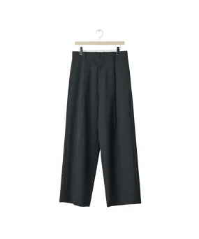 EXTRA WIDE TROUSERS "BLACK"(2/72 WOOL GABARDINE)