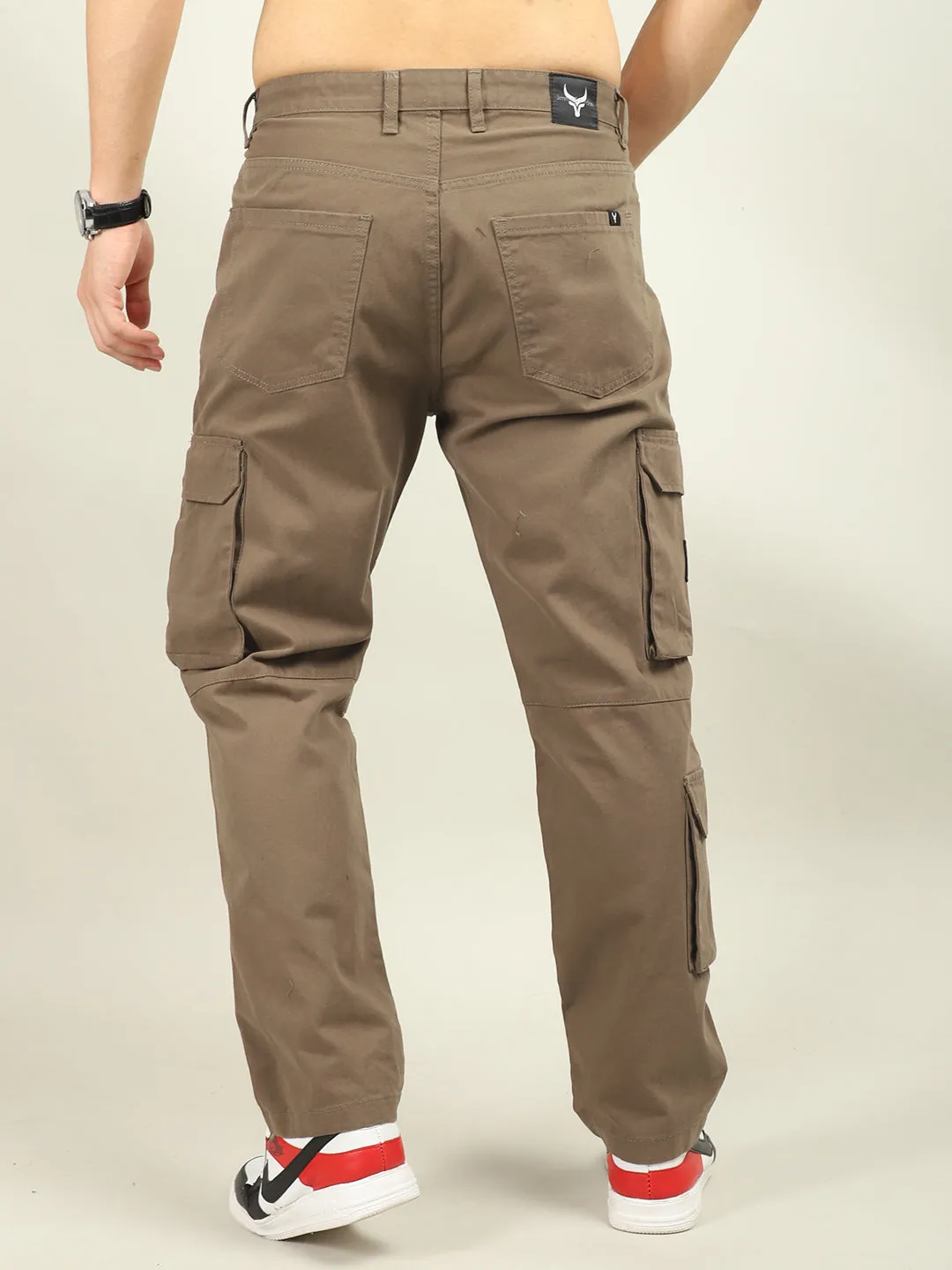 Fire Umber Brown Baggy Fit 8 Pocket Cargo