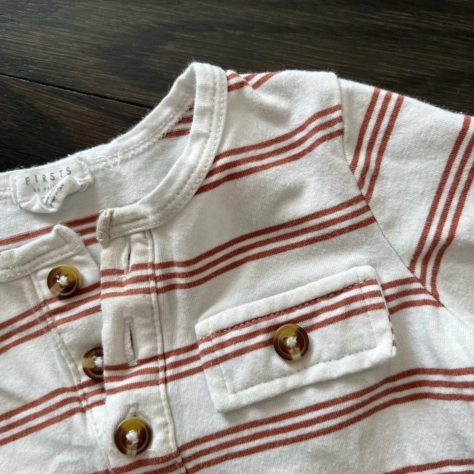 First by Petit Lem Striped Shirt & Pants Set 12 Months