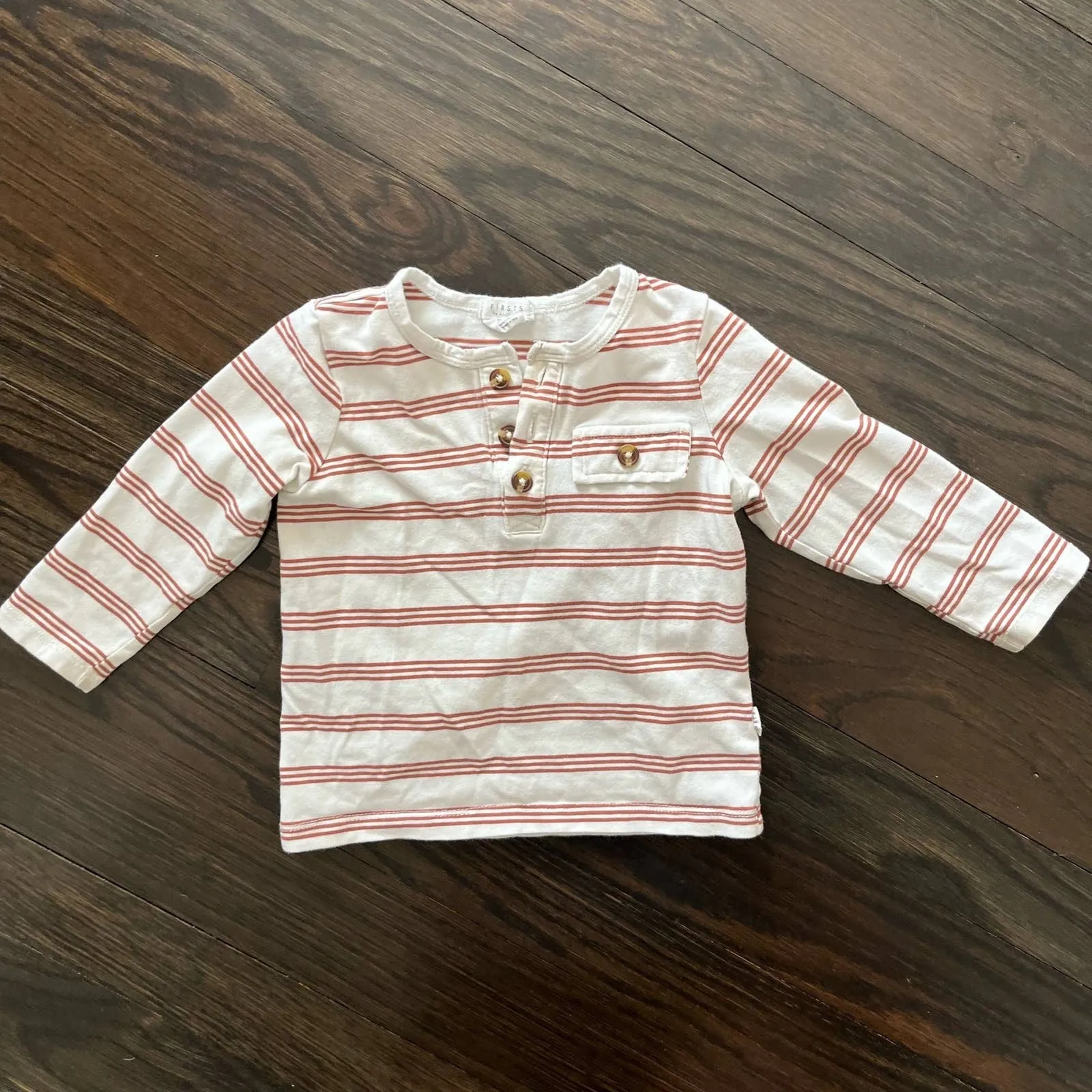 First by Petit Lem Striped Shirt & Pants Set 12 Months