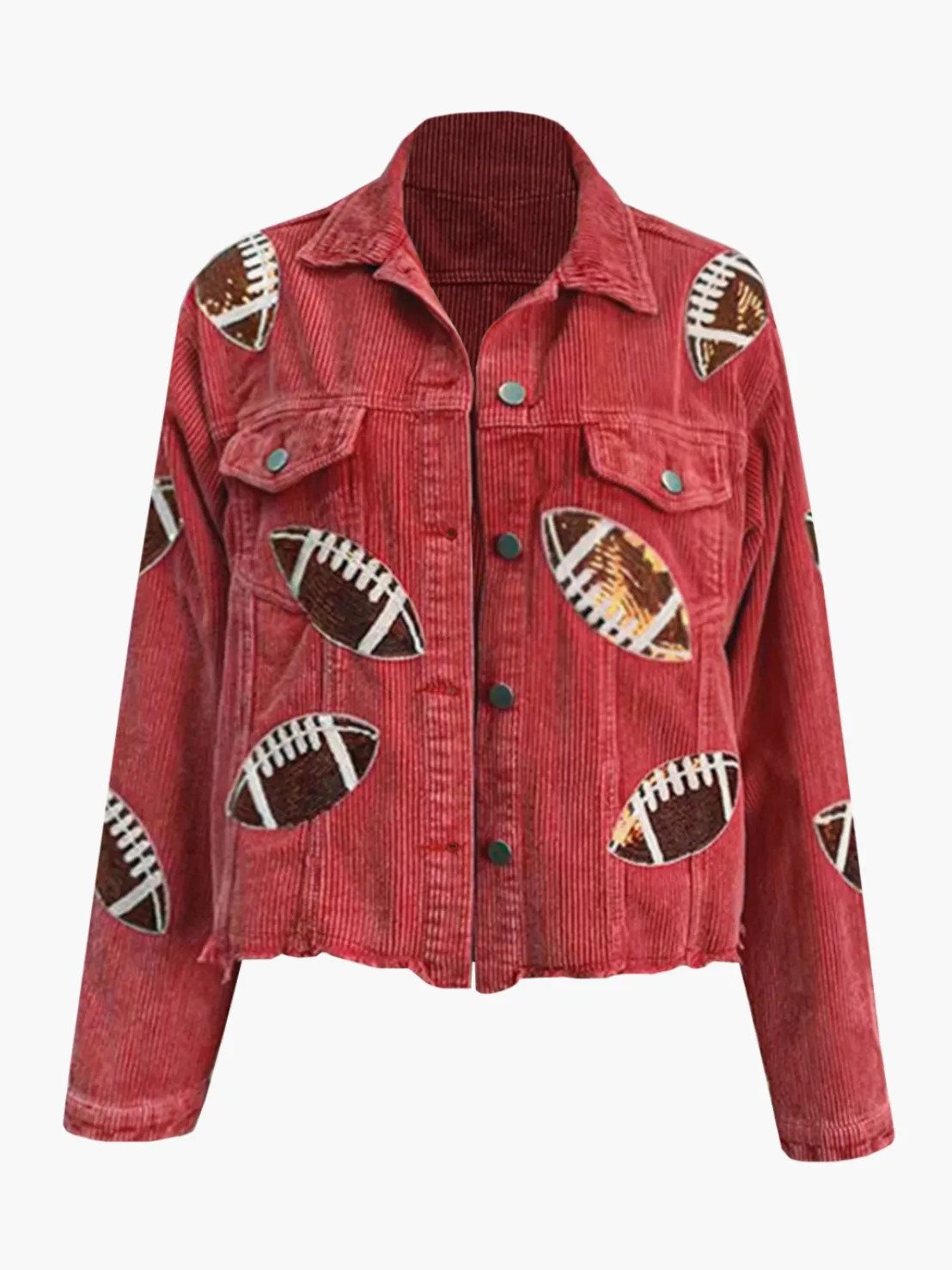 Football Girlfriend Oversized Corduroy Jacket