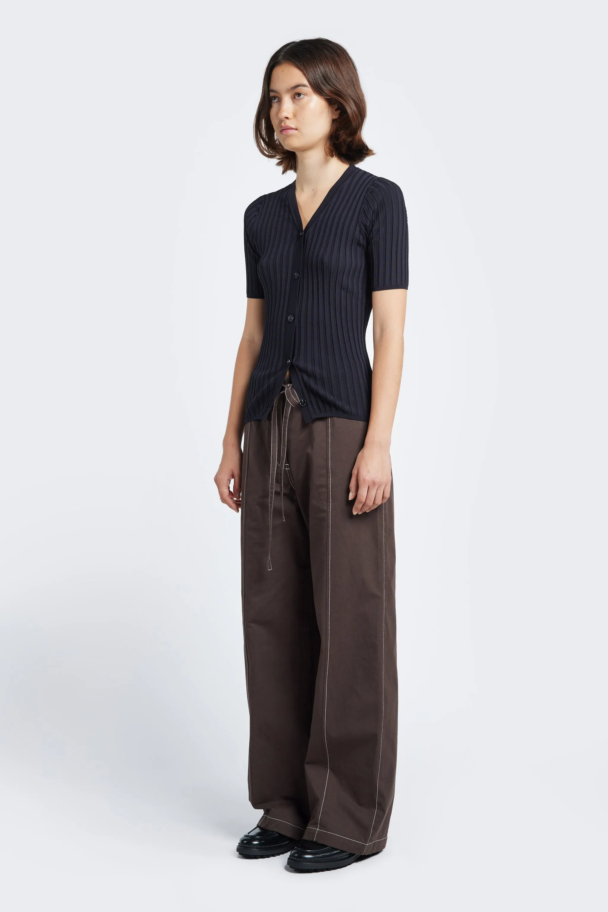 Found Tie Front Pant Brown