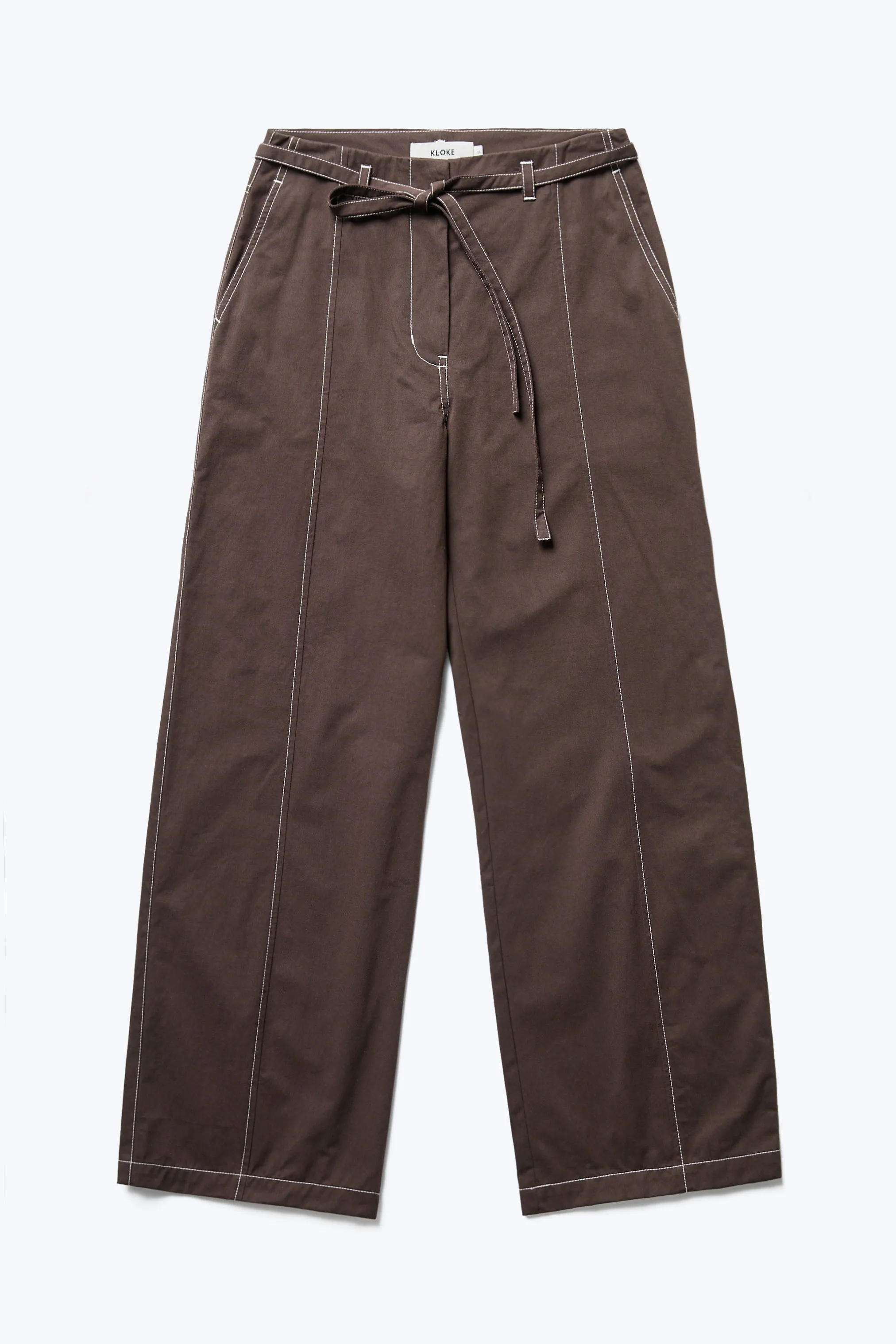 Found Tie Front Pant Brown