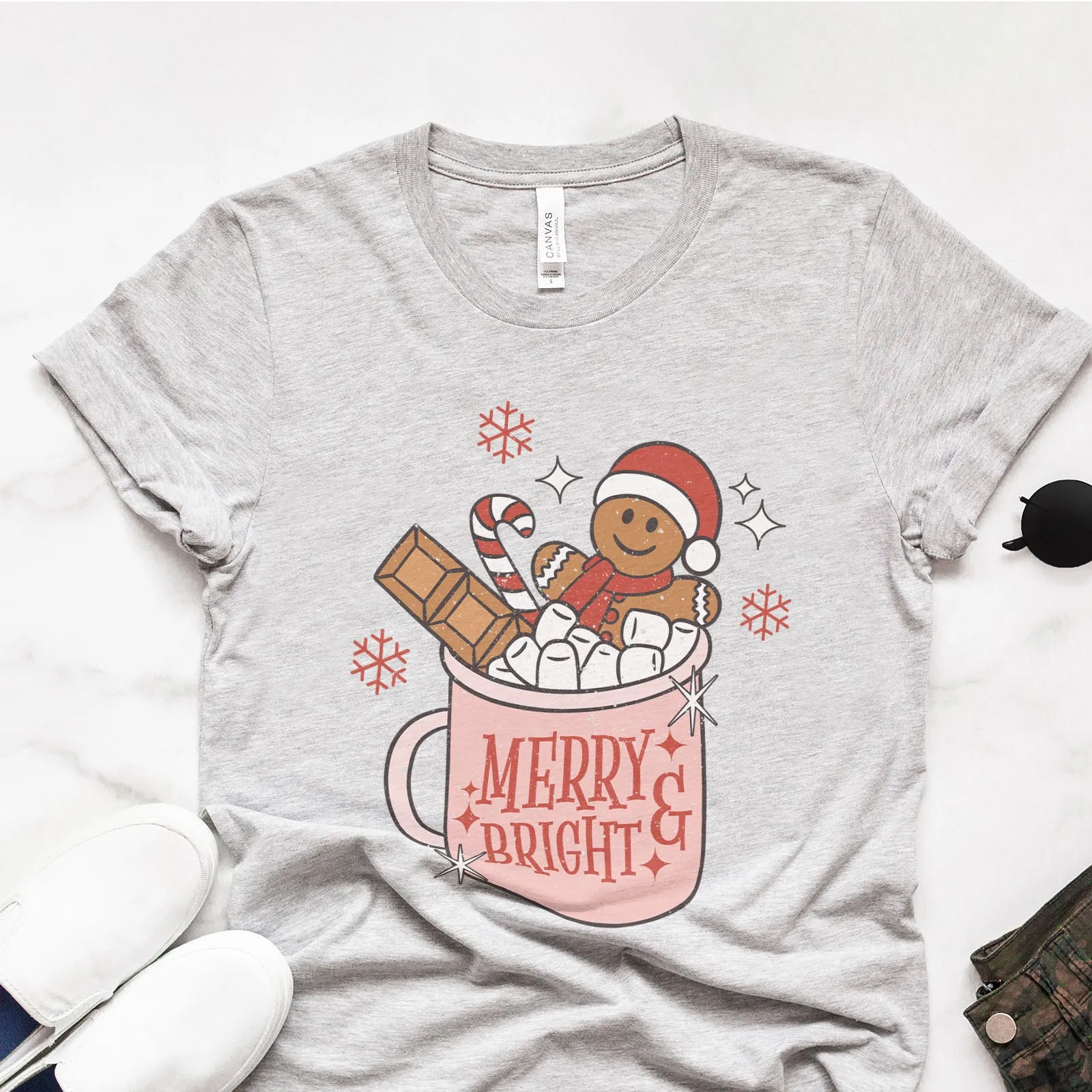 Gingerbread Merry and Bright Tee