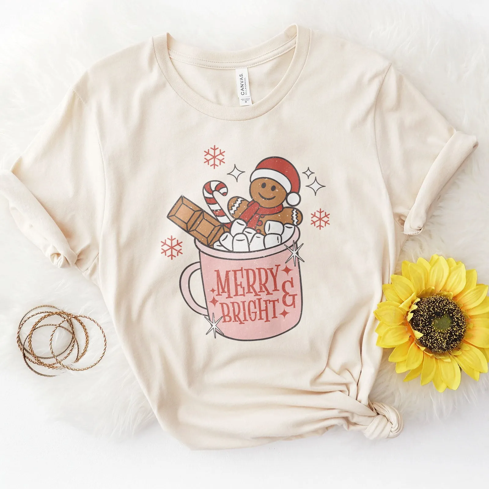 Gingerbread Merry and Bright Tee