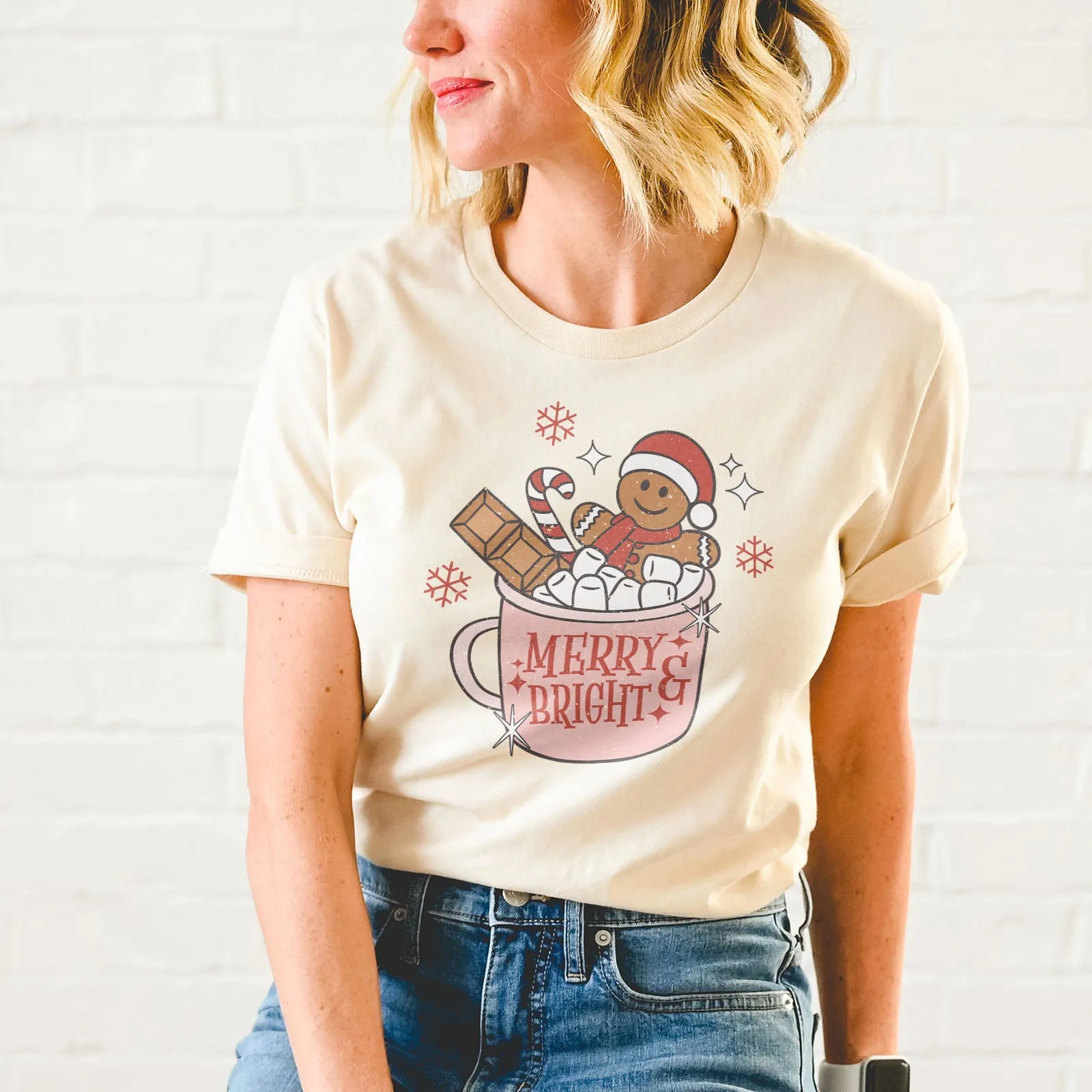 Gingerbread Merry and Bright Tee