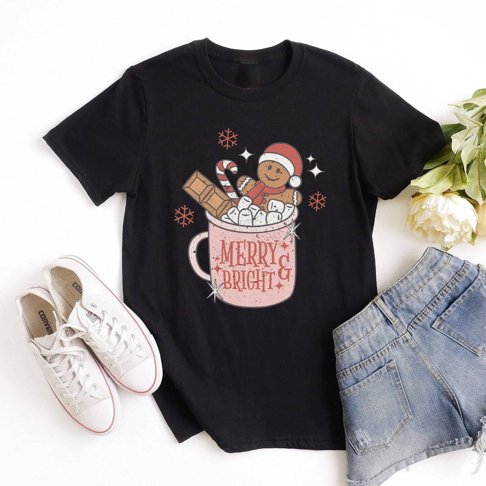 Gingerbread Merry and Bright Tee