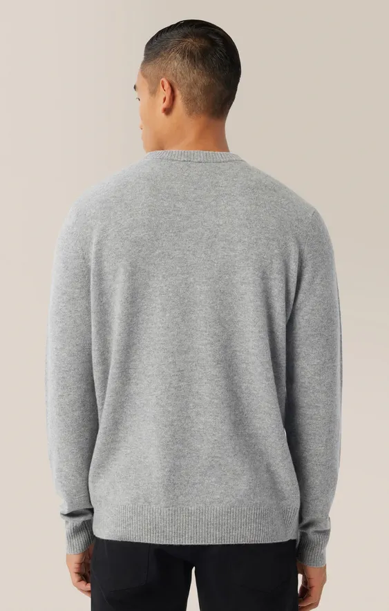 Good Man Cashmere Crew Neck Sweater, Grey Heather