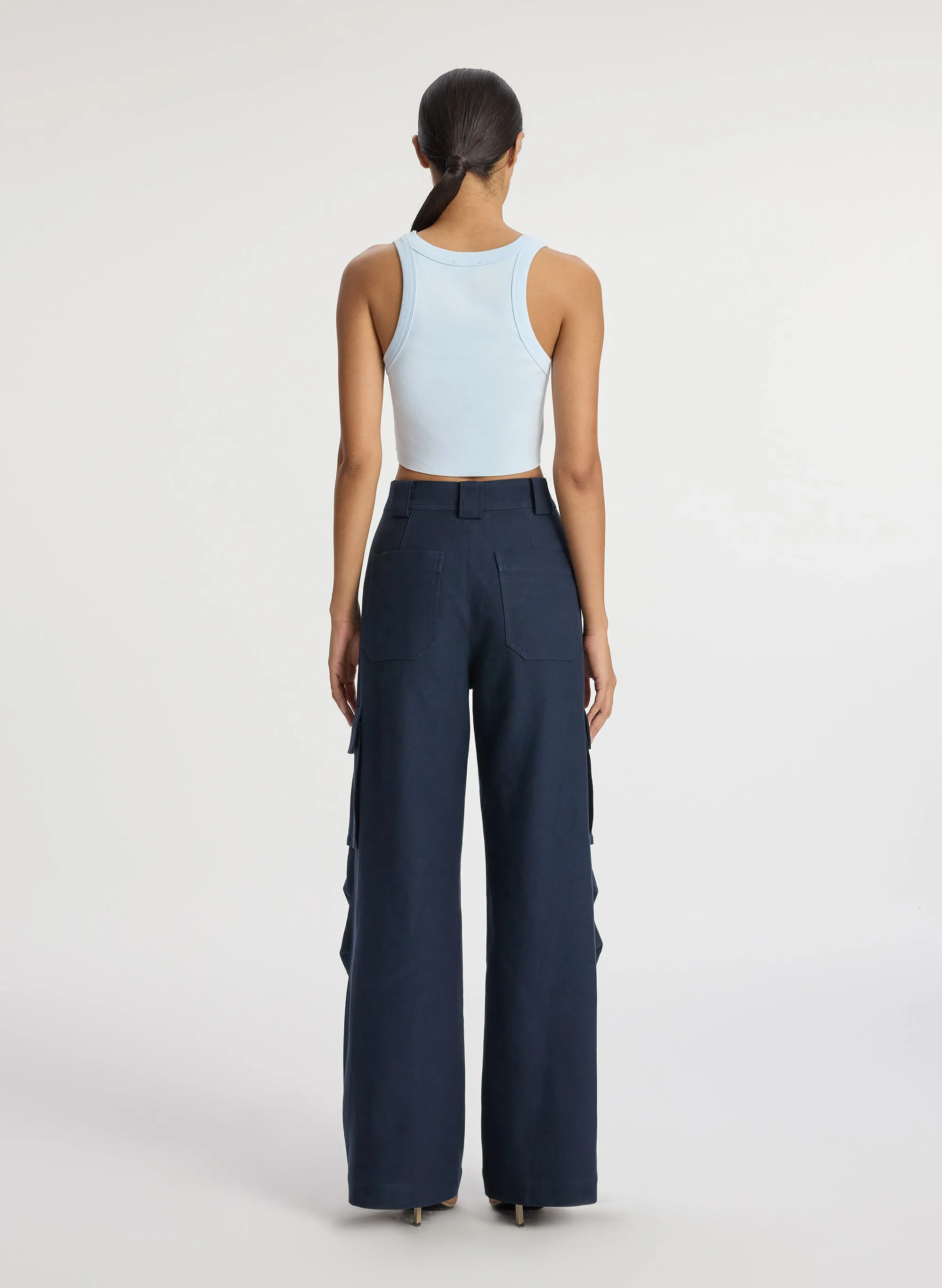 Halsey Cropped Cotton Rib Tank