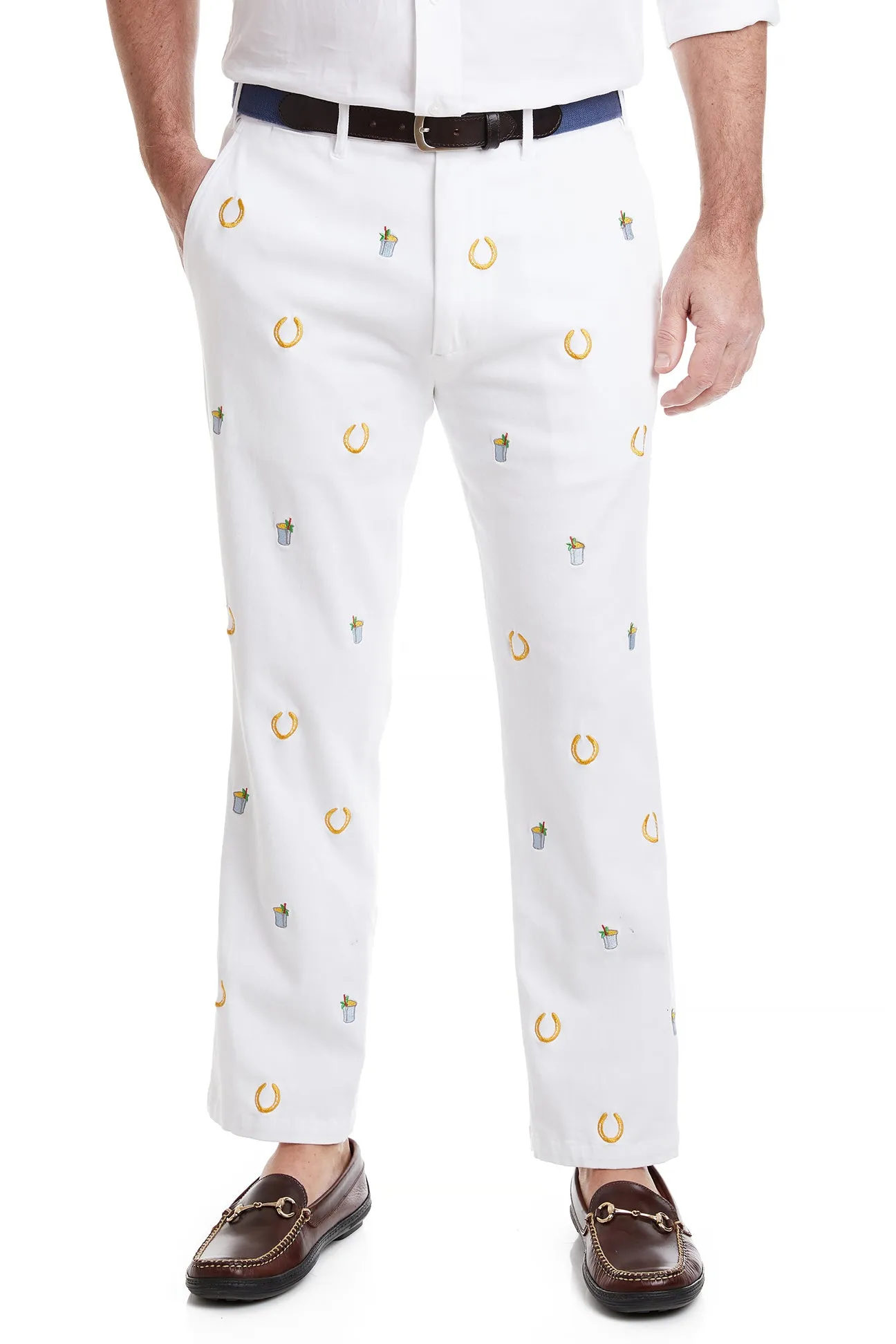 Harbor Pant Stretch Twill White with Lucky Mint Julep