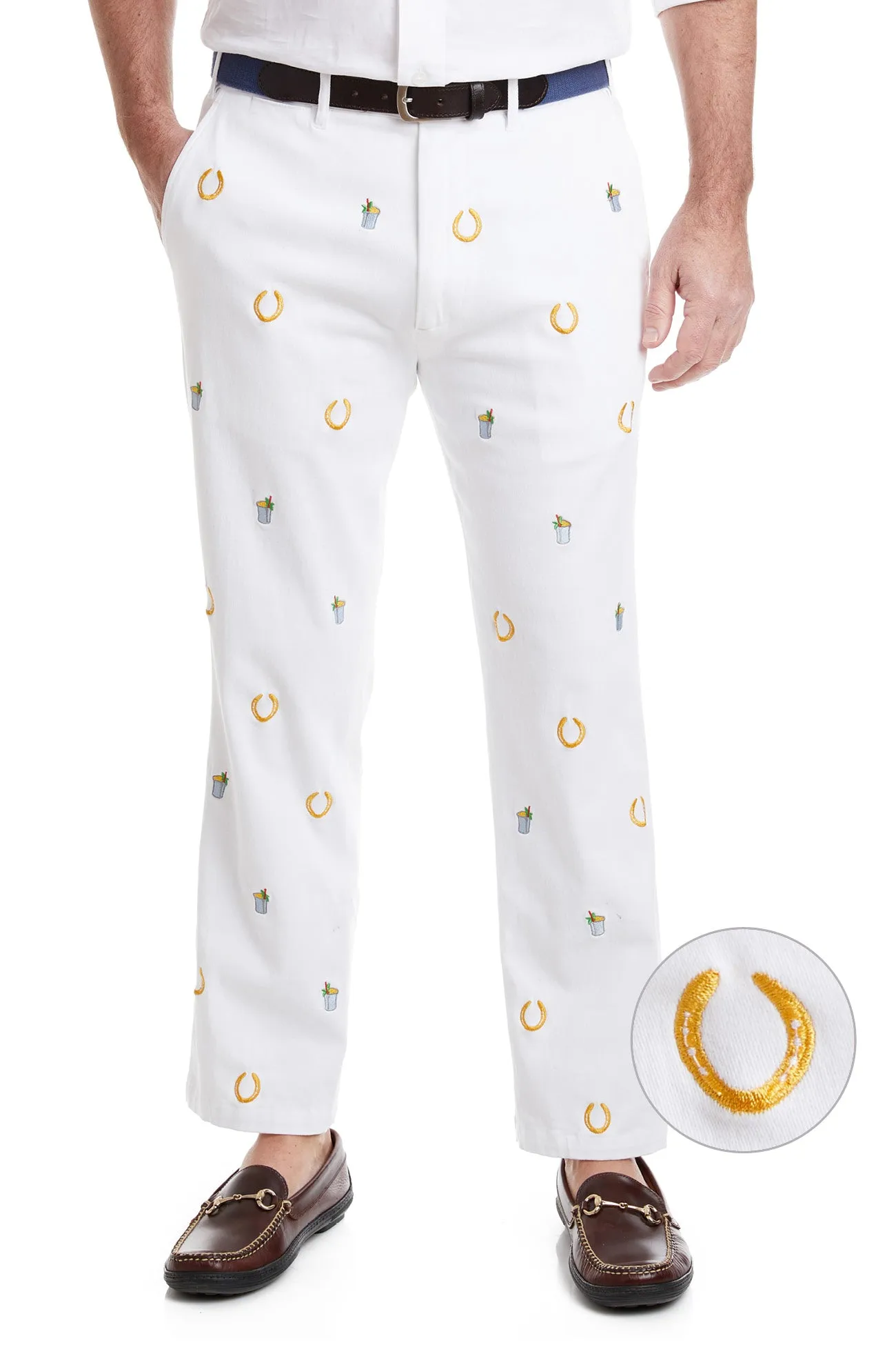 Harbor Pant Stretch Twill White with Lucky Mint Julep