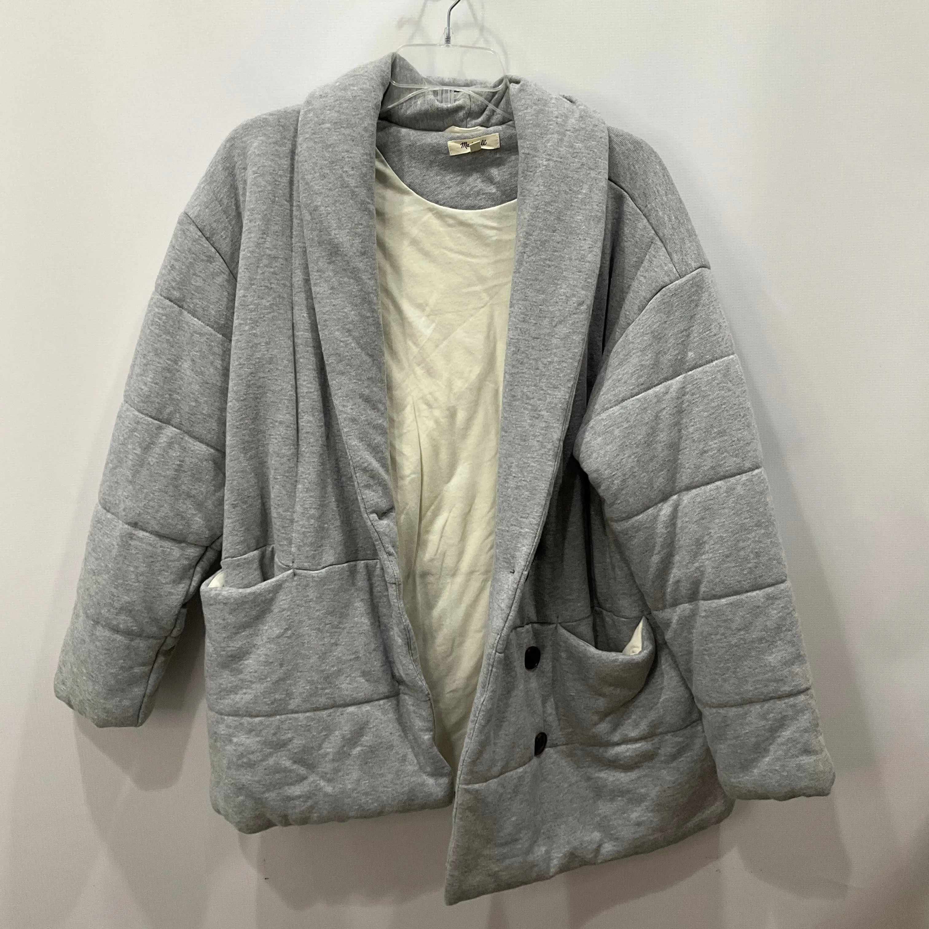 Jacket Puffer & Quilted By Madewell In Grey, Size: M