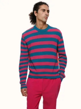 Jenn Striped Crewneck in Brushed Recycled Cashmere & Recycled Wool