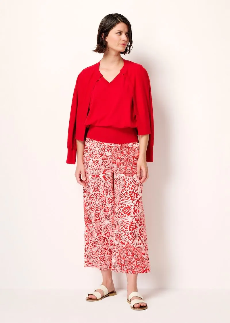 Jolanda Printed Trousers - Salsa Red