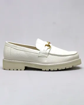 K7 Marco Leather White Penny Moccasin